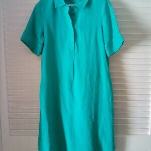 Chico's Turquoise Linen Short Sleeved Dress